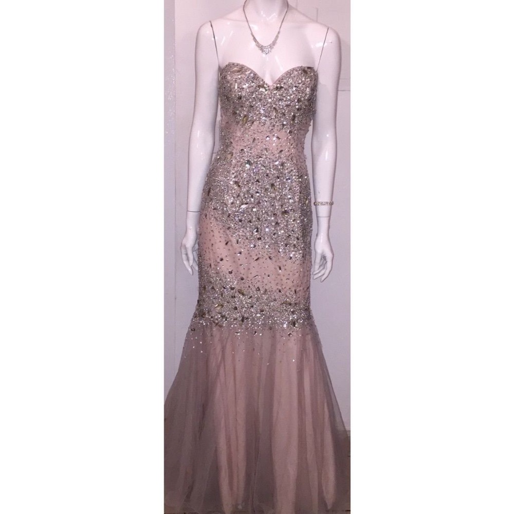 Caché Crystals Stones Mermaid Dress - Prom Dress